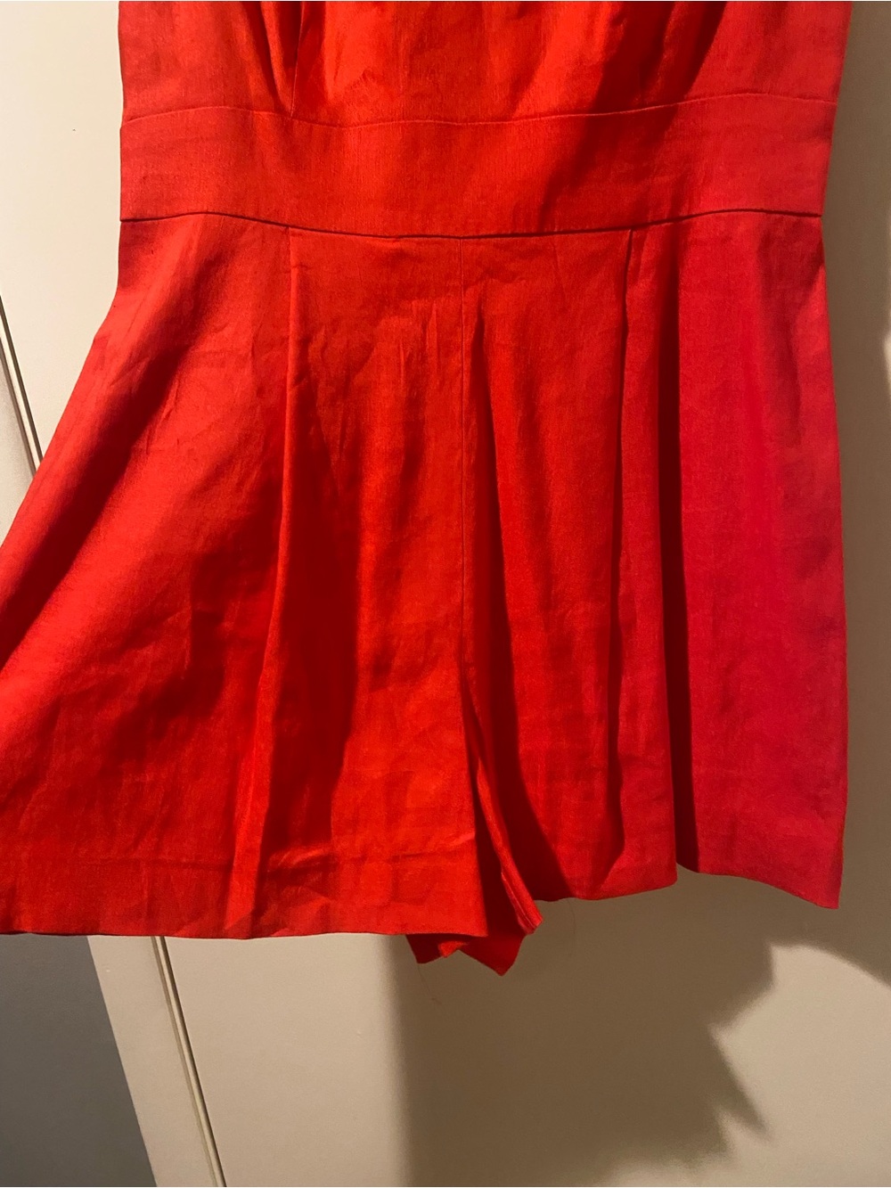 ANTONIO MELANI Size 4 Linen Blend Red Romper; Classy 4th of July Outfit! - Picture 4 of 6